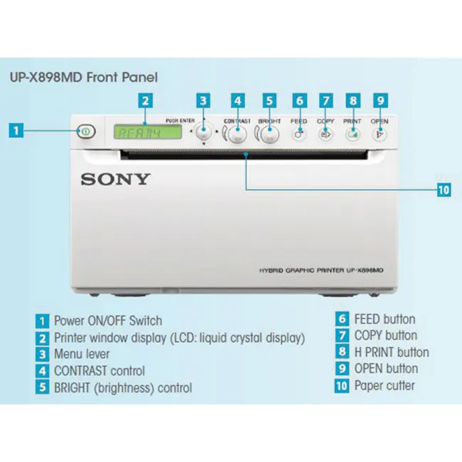 Imprimantă grafică hibrid alb-negru Sony UP-X898MD pentru ecografe (1 buc)
