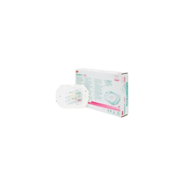 Pansament transparent Tegaderm 3M CHG IV 10 × 12 cm cu clorhexidină, fixare cateter (cutie 25 buc)