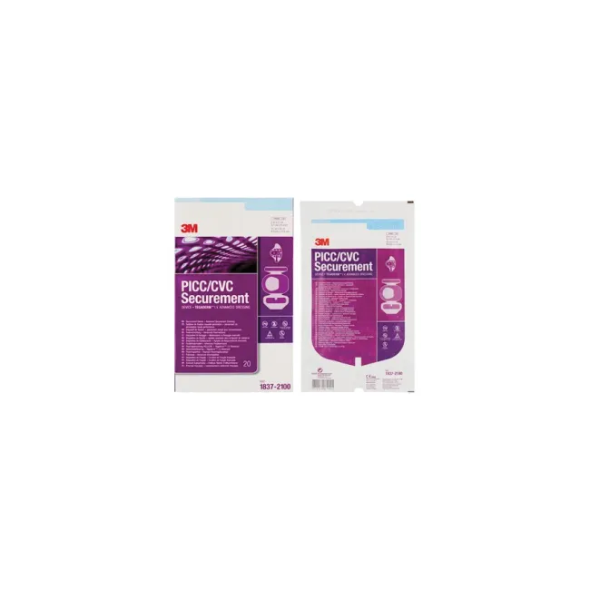 Pansament transparent Tegaderm 3M PICC/CVC IV Advanced 8,5 × 11,5 cm cu sistem de fixare (cutie 20 buc)