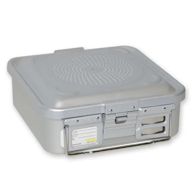 Container sterilizare cu filtru, model mic, înălțime 100 mm, gri (1 buc)