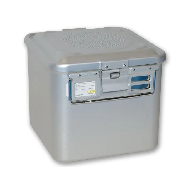 Container sterilizare cu filtru, fund neperforat, înălțime 260 mm, gri (1 buc)