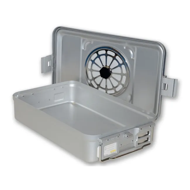 Container sterilizare cu filtru, dimensiune medie, înălțime 100 mm, gri (1 buc)