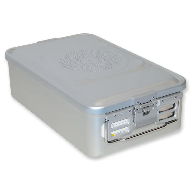 Container sterilizare cu filtru, dimensiune medie, înălțime 135 mm, gri (1 buc)