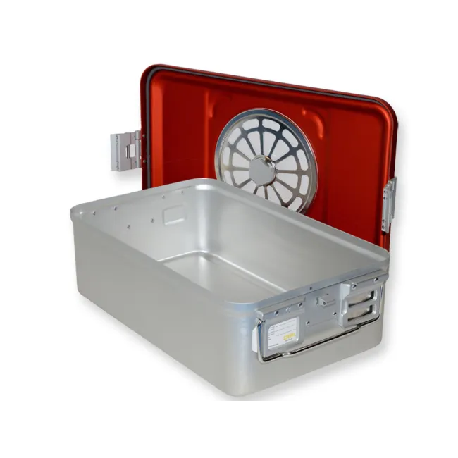 Container sterilizare cu filtru, model mediu, înălțime 100 mm, roșu (1 buc)