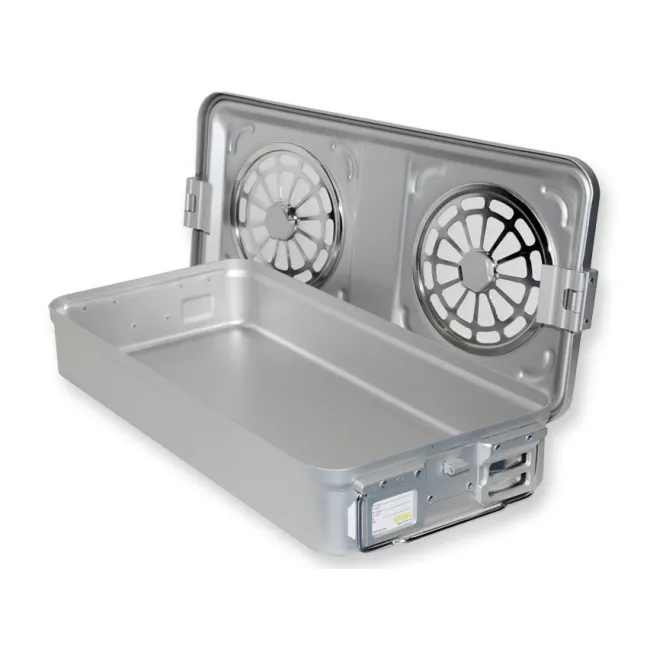 Container sterilizare cu filtru, fund neperforat, 580 × 280 × 100 mm, gri (1 buc)