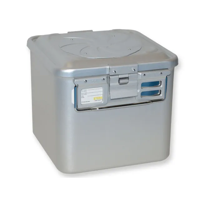 Container sterilizare Barrier System cu valvă, fund neperforat, 285 × 280 mm, înălțime 260 mm, gri (1 buc)