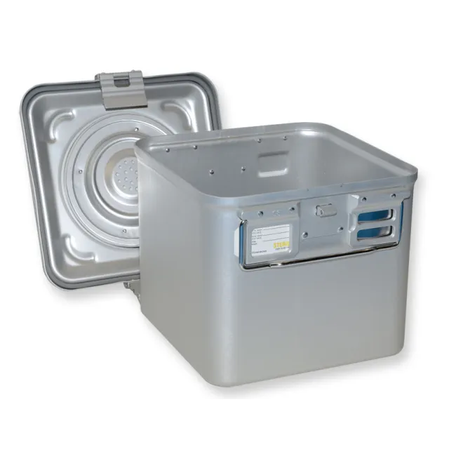 Container sterilizare Barrier System cu valvă, fund neperforat, 285 × 280 mm, înălțime 260 mm, gri (1 buc)