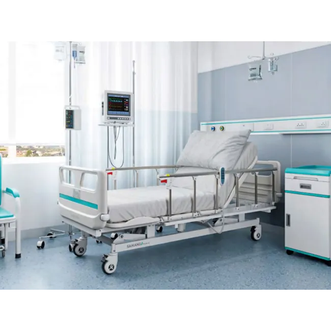 Pat electric de spital reglabil pe înălțime cu platformă integrată din PP (1 buc)