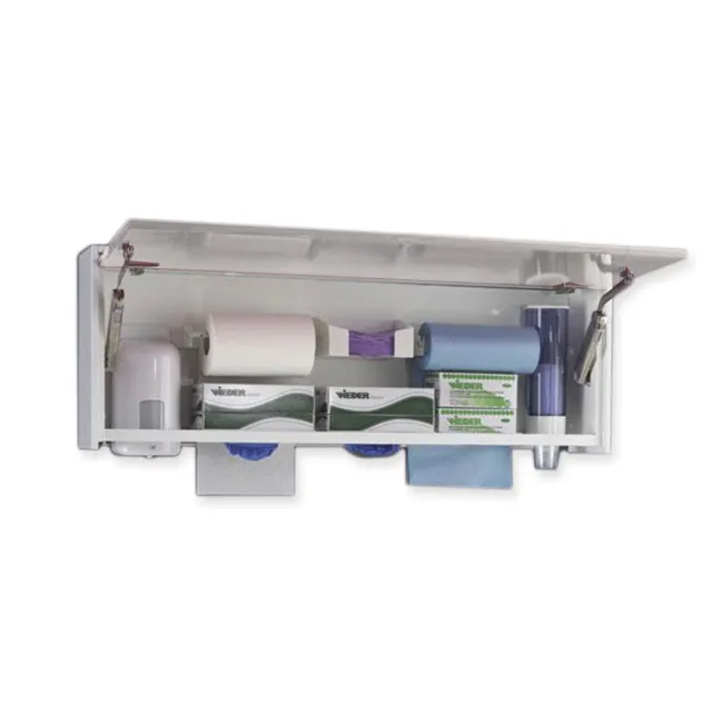 Unitate murală multifuncțională albă pentru dispensere, dimensiune standard, 103 × 20 × 40 cm (1 buc)