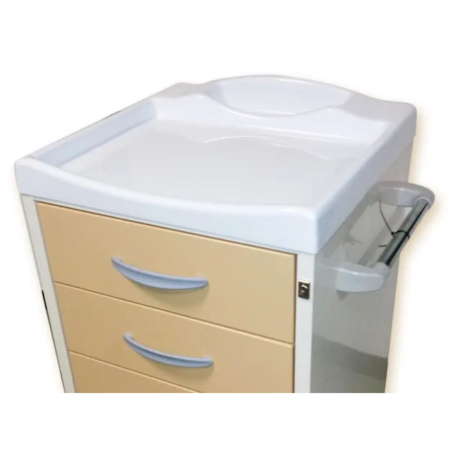 Cărucior medical multifuncțional cu 4 sertare, culori la alegere, structură din oțel vopsit
