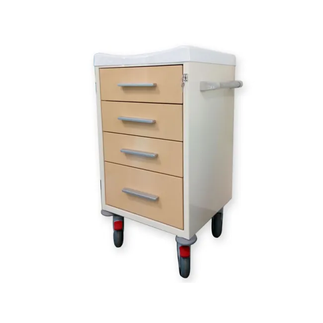 Cărucior medical multifuncțional cu 4 sertare, culori la alegere, structură din oțel vopsit