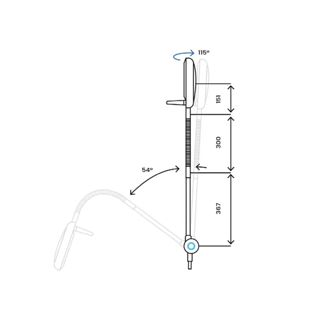 Lampă cu lumină rece LED Primaled-Flex Light de perete cu braț articulat (1 buc)