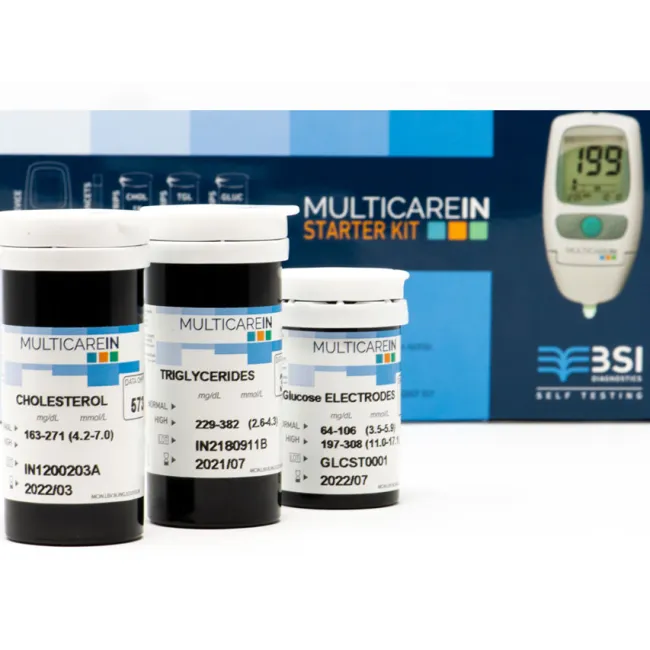 Kit de pornire MULTICAREIN pentru monitorizare glucoză, colesterol și trigliceride (1 kit)
