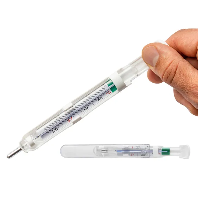 Termometru medical cu galinstan Geratherm Classic+, fără mercur, interval 35,5–42°C (cutie 24 buc)