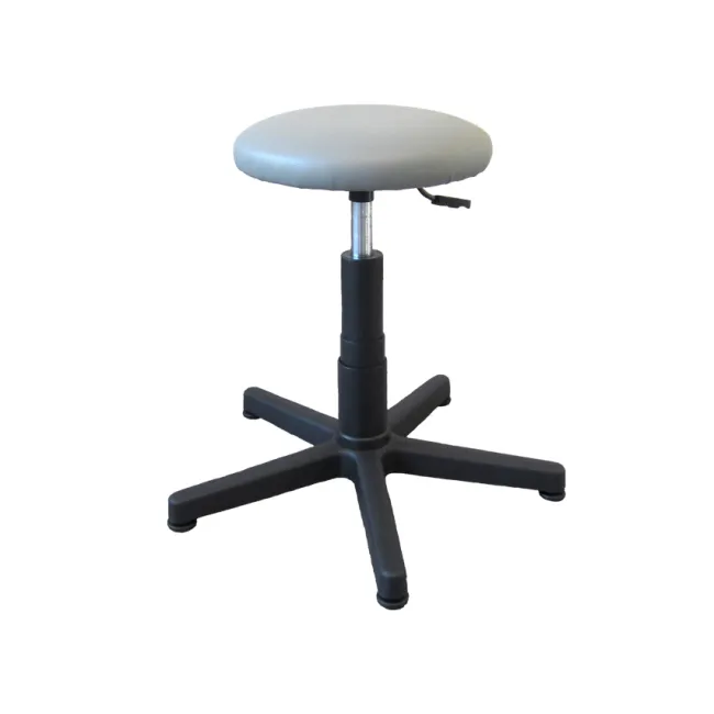 Scaun fix tapițat cu picioare, gri, reglabil pe înălțime 48–67 cm
