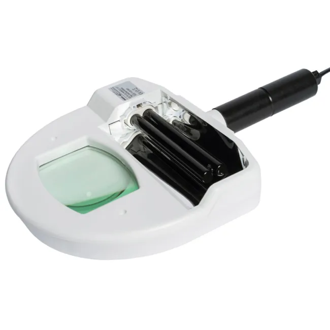 Lampă Wood Vista 9W cu mâner, lentilă de mărire 3 dioptrii, tub fluorescent compact 360 nm (1 buc)