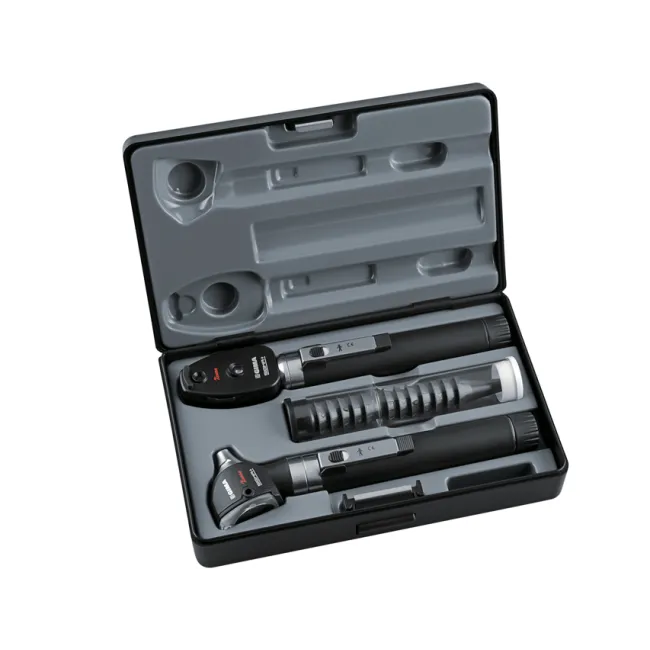 Set oto-oftalmoscop cu fibră optică SIGMA F.O. 2,5 V cu 2 mânere și 14 specule (1 buc)