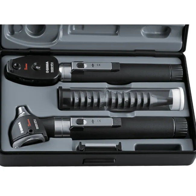 Set oto-oftalmoscop cu fibră optică SIGMA F.O. 2,5 V cu 2 mânere și 14 specule (1 buc)