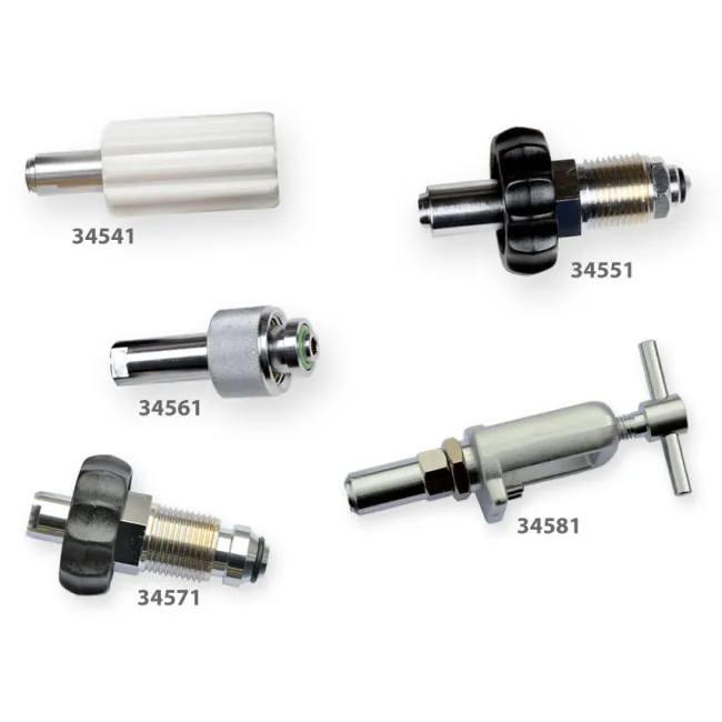 Reductor de presiune cu debitmetru reglabil 0–15 l/min și umidificator autoclavabil, racord NF (bullnose)