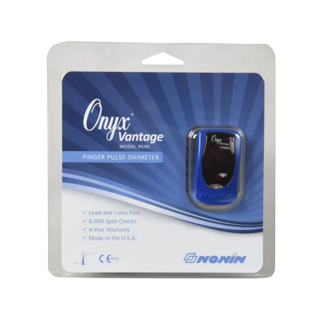 Pulsoximetru digital de deget Nonin Onyx Vantage 9590, albastru, ecran LED