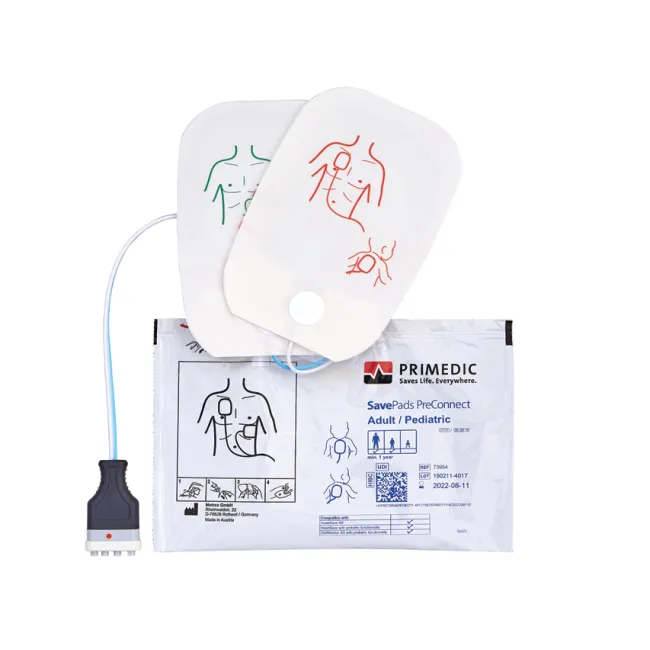 Electrozi adulți originali SAVE PADS PRECONNECT-SET pentru defibrilatoare HeartSave, peste 1 an (kit 2 buc)