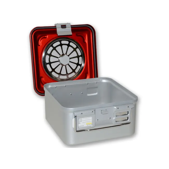 Container sterilizare cu filtru, model mic, înălțime 150 mm, roșu (1 buc)