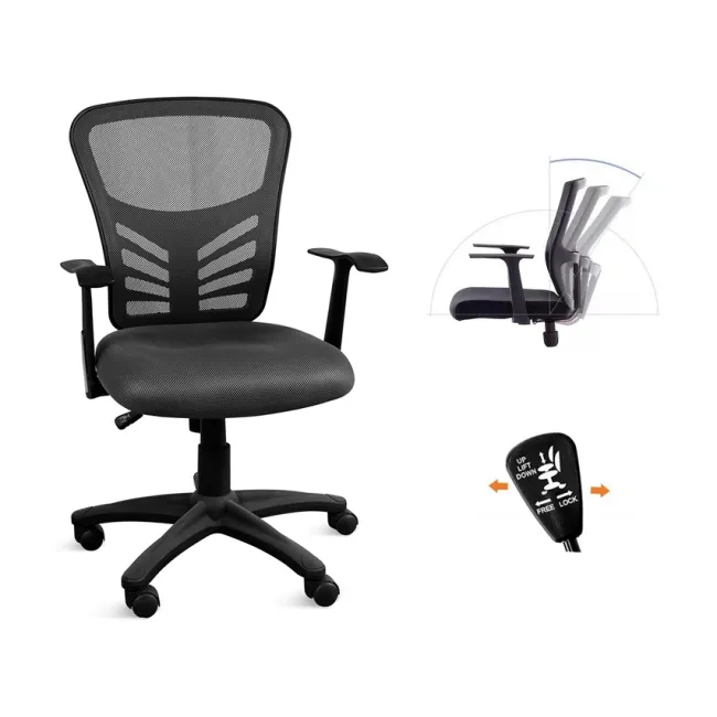 Scaun ergonomic de birou Sidney cu spătar reglabil și înălțime ajustabilă