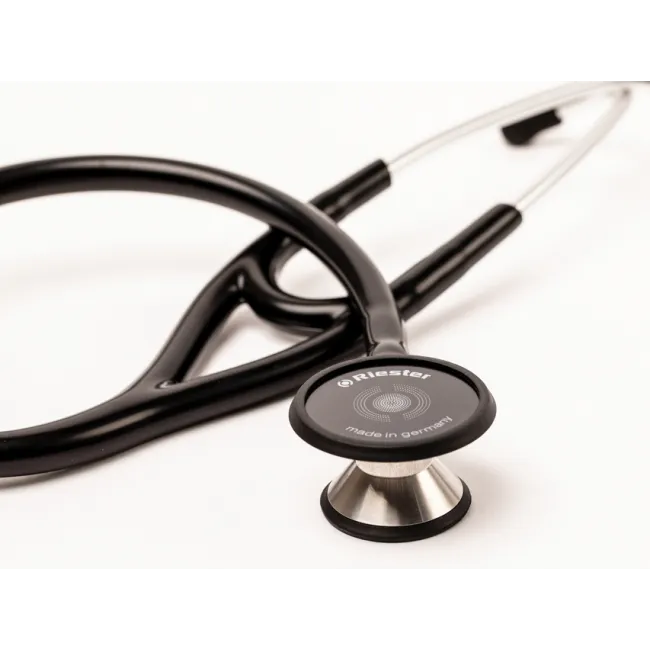 Stetoscop Riester Cardiophon 2.0 din oțel inoxidabil, negru, membrană dublă Ø 32/44 mm (1 buc)