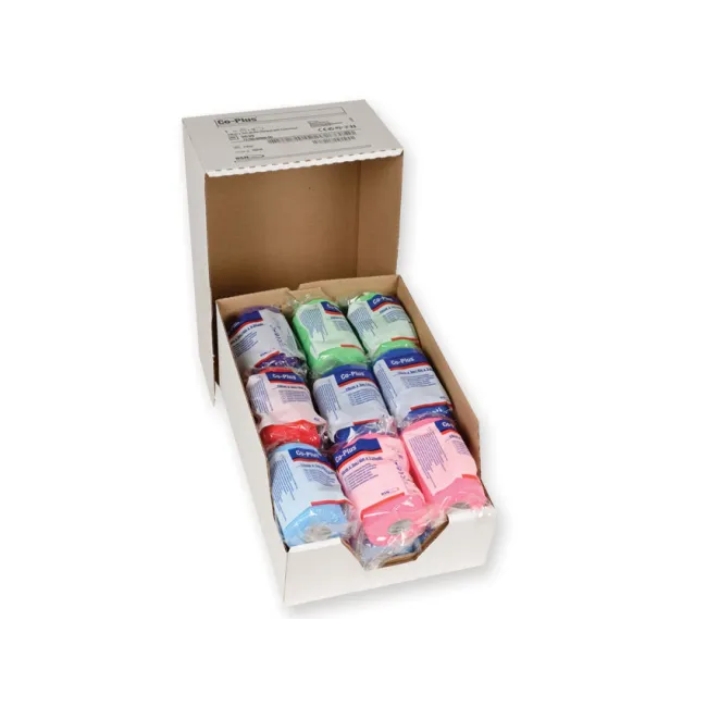 Bandaj coeziv CO-PLUS 6,3 m × 10 cm, culori mixte (cutie 18 buc)
