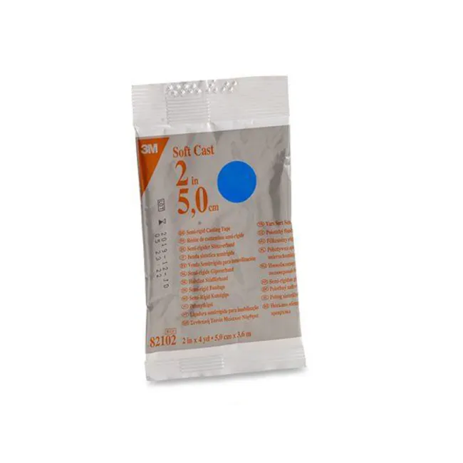 Bandaj sintetic semirigid 3M Soft-Cast din fibră de sticlă, albastru, 5 cm × 3,65 m (cutie 10 buc)
