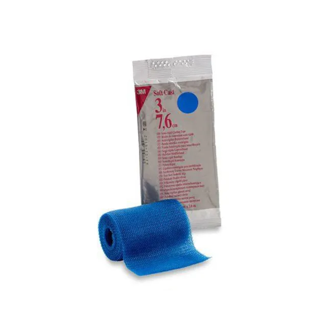 Bandă de imobilizare semirigidă 3M Soft-Cast din fibră de sticlă, albastră, 7,5 cm × 3,65 m (cutie 10 buc)