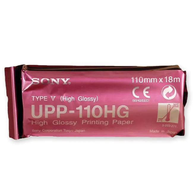 Hârtie termică SONY UPP-110 HG, luciu ridicat, 110 mm × 18 m (cutie 10 buc)