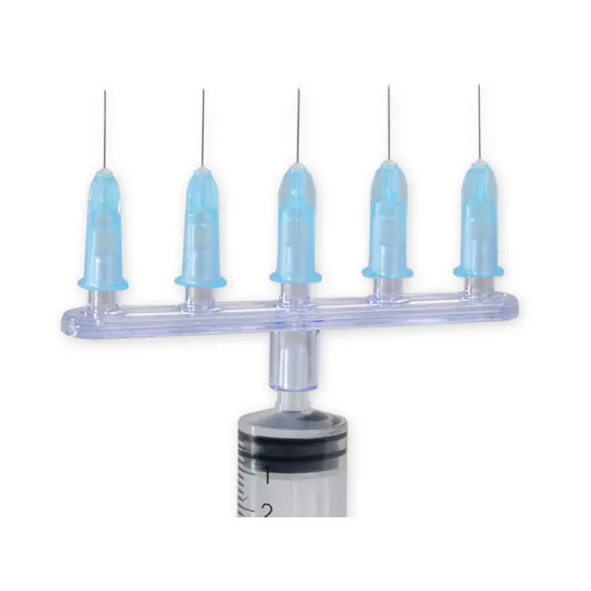 Conector multi-injector pentru mezoterapie drept cu 5 căi de ieșire, conexiune Luer (cutie 50 buc)
