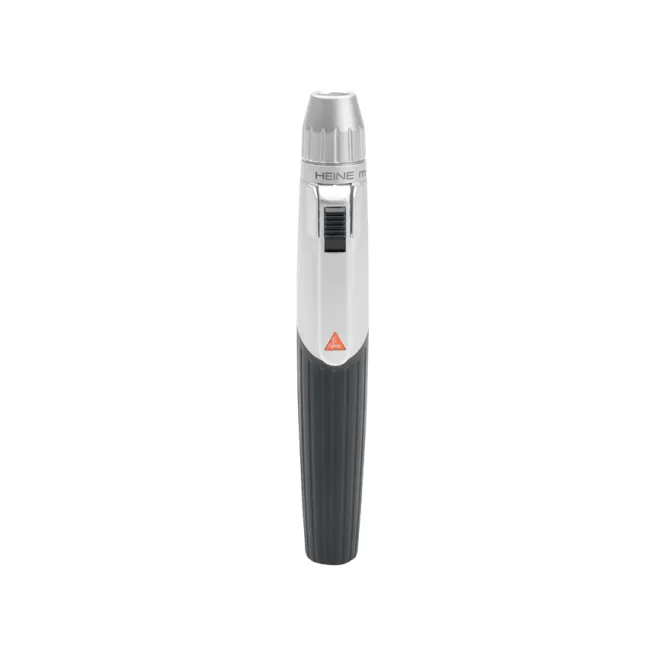 Lampă de examinare LED HEINE MINI-C, compactă, 20.000 cicluri comutare, baterii AAA