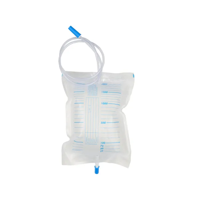 Pungă de urină 2000 ml cu valvă antireflux și tub 90 cm, fără latex și DEHP (cutie 250 buc)