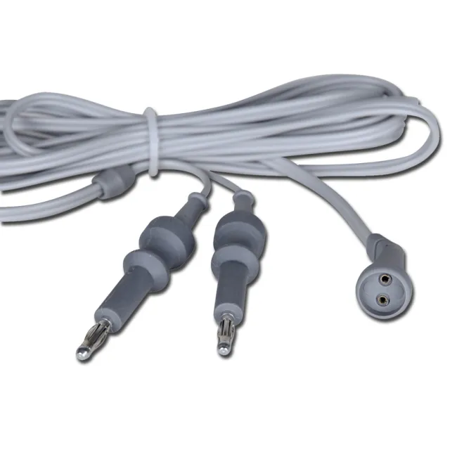 Cablu bipolar din silicon pentru electrobisturiu, conector US, 3 m, compatibil GIMA MB 240/380, Valleylab, Conmed (1 buc)