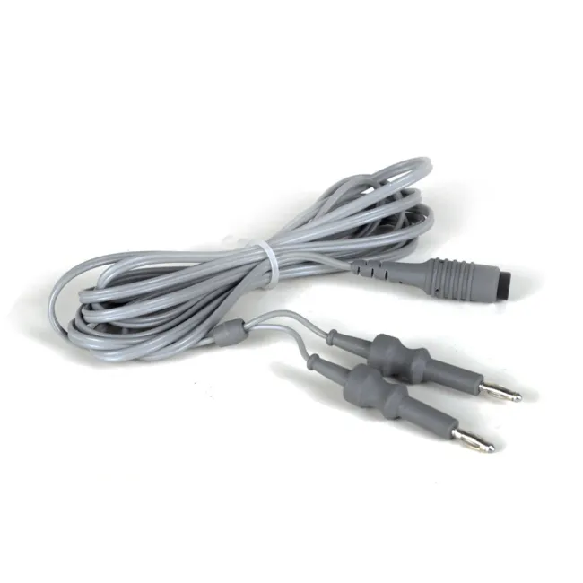 Cablu bipolar din silicon pentru electrobisturiu, conector EU, 3 m, compatibil GIMA MB 240/380, Valleylab, Conmed (1 buc)