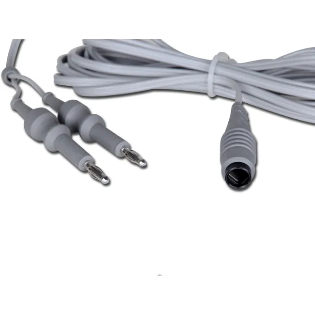 Cablu bipolar EU pentru electrobisturiu, silicon flexibil, 3 m, autoclavabil 134°C (1 buc)