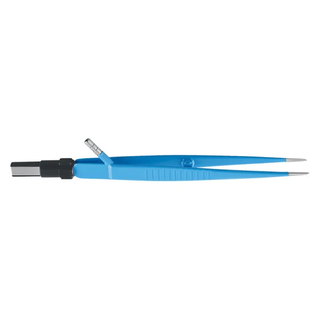 Pensă bipolară dreaptă izolată cu irigare 18 cm, vârf 1 mm, conector european (1 buc)