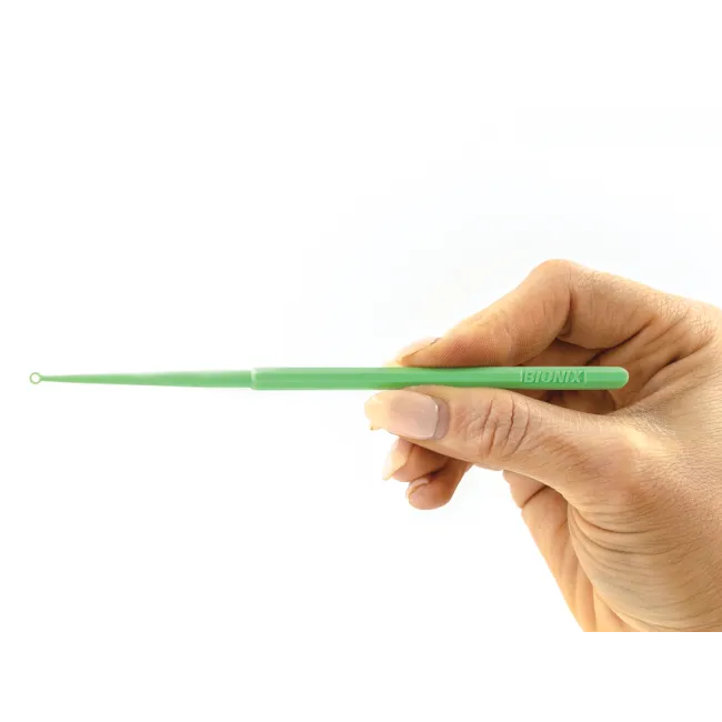 Curetă auriculară Micro Loop cu vârf rigid 3 mm, verde (cutie 50 buc)