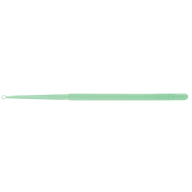 Curetă auriculară Micro Loop cu vârf rigid 3 mm, verde (cutie 50 buc)