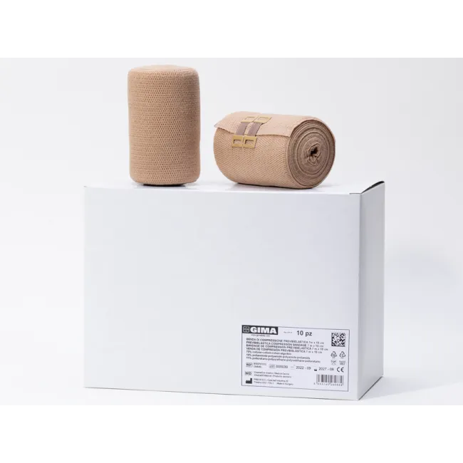 Bandaj elastic de compresie puternică PREVIBIELASTICA 7 m × 10 cm (cutie 10 buc)