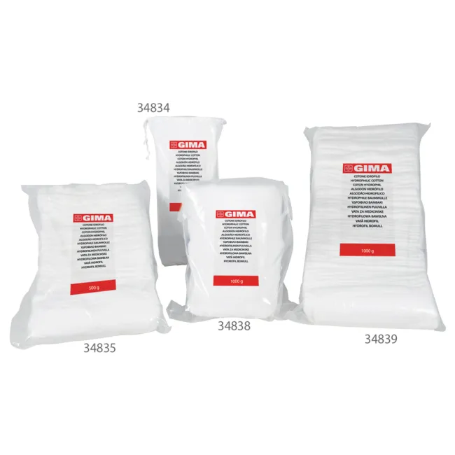 Vată hidrofilă 100% bumbac 250 g, pliere Z, cu șnururi de închidere (cutie 40 buc)