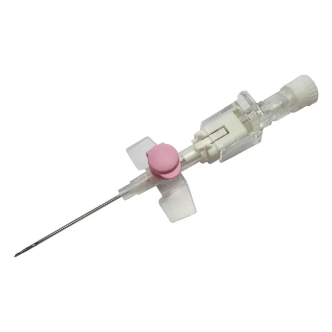 Cateter intravenos Terumo Surshield Versatus cu protector 20G – 1 × 32 mm, roz, steril (cutie 50 buc)