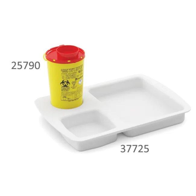 Tavă compartimentată pentru transport containere și deșeuri spitalicești 35 × 24,5 × 4,4 cm (cutie 24 buc)