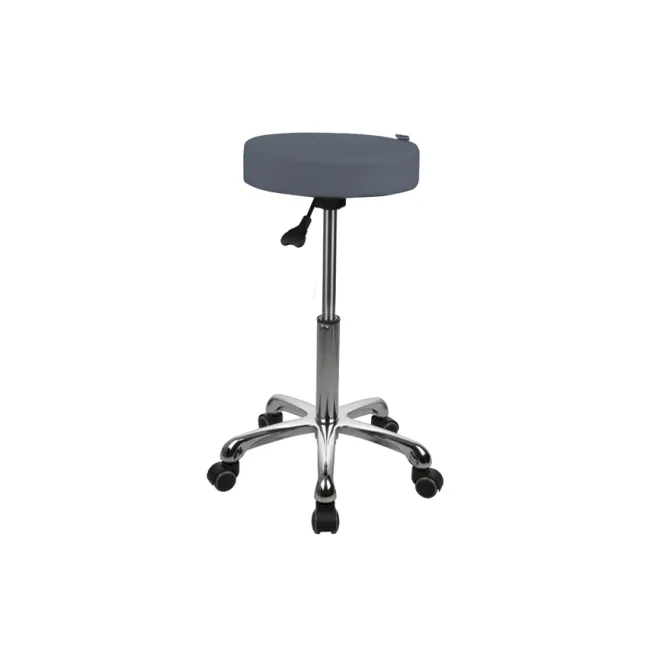 Scaun medical reglabil în înălțime albastru aviație, șezut capitonat Ø 34 cm