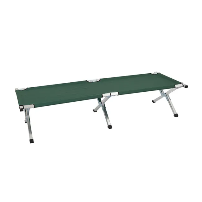 Pat de campanie pliabil GIMA, aliaj de aluminiu, verde