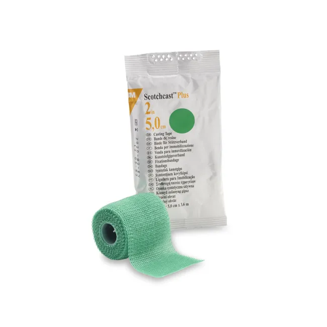 Bandă sintetică rigidă 3M Scotchcast Plus 5 cm × 3,65 m, verde (cutie 10 buc)