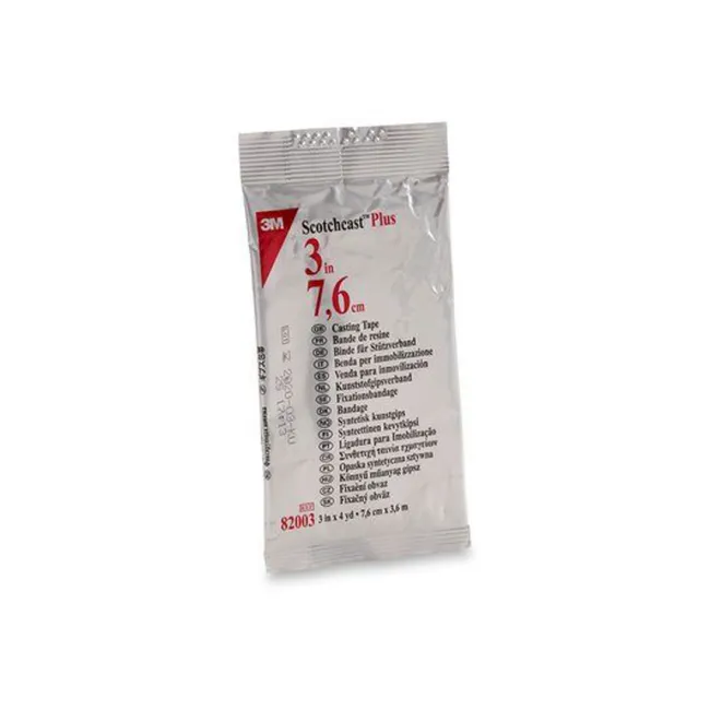 Bandă sintetică rigidă 3M Scotchcast Plus 7,5 cm × 3,65 m, albă (cutie 10 buc)