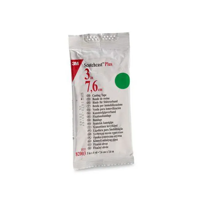 Bandă sintetică rigidă 3M Scotchcast Plus 7,5 cm × 3,65 m, verde (cutie 10 buc)